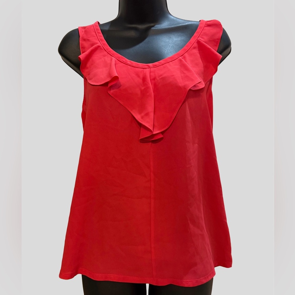 Express Vibrant Red Ruffle Tank Top